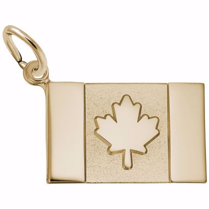 Picture of Canadian Flag Charm Pendant - 14K Gold