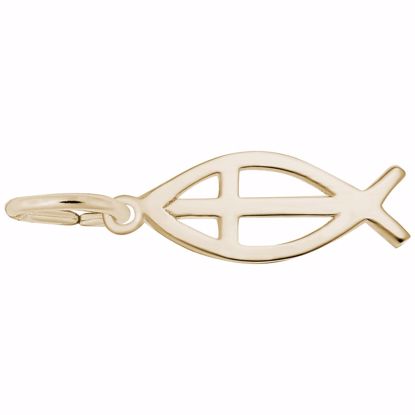 Picture of Ichthus Charm Pendant - 14K Gold