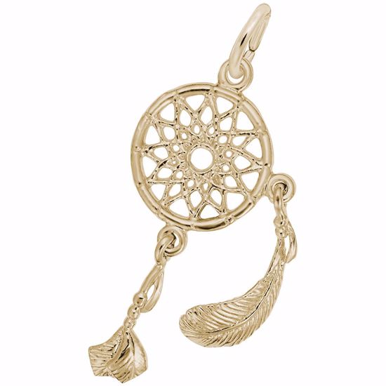 Picture of Dream Catcher Charm Pendant - 14K Gold