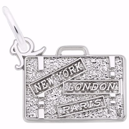Picture of Suitcase Charm Pendant - Sterling Silver