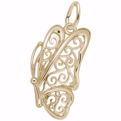 Picture of Butterfly Charm Pendant - 14K Gold