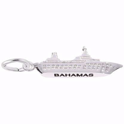Picture of Bahamas Cruise Ship 3D Charm Pendant - Sterling Silver