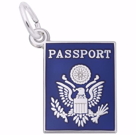 Picture of Passport Charm Pendant - Sterling Silver