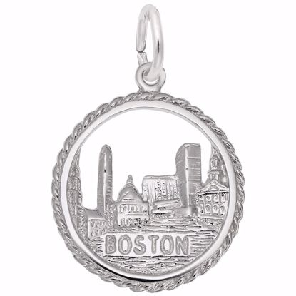 Picture of Boston Skyline Charm Pendant - Sterling Silver