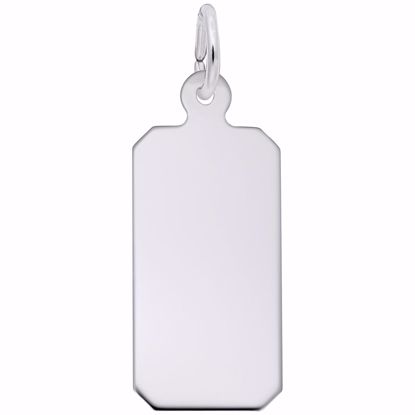 Picture of Dog Tag Charm Pendant - Sterling Silver