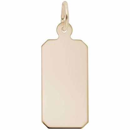 Picture of Dog Tag Charm Pendant - 14K Gold