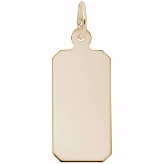 Picture of Dog Tag Charm Pendant - 14K Gold