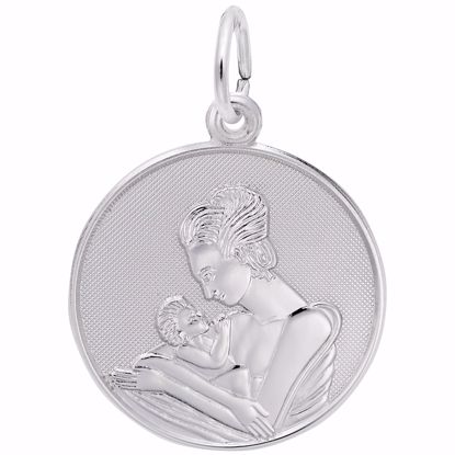 Picture of Mom & Baby Charm Pendant - Sterling Silver