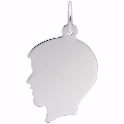 Picture of Boys Head Charm Pendant - Sterling Silver