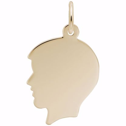 Picture of Boys Head Charm Pendant - 14K Gold