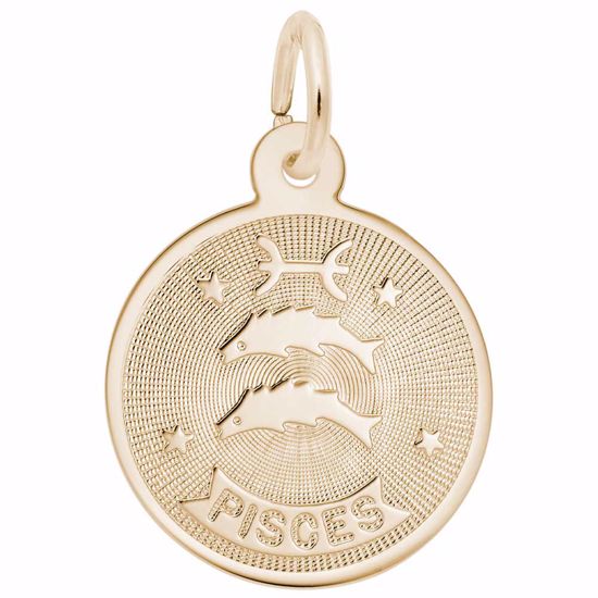 Picture of Pisces Charm Pendant - 14K Gold