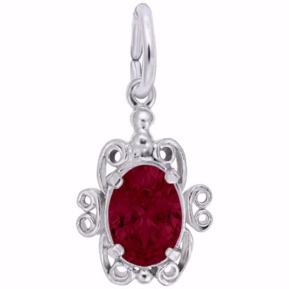Picture of 01 Birthstone January Charm Pendant - Sterling Silver