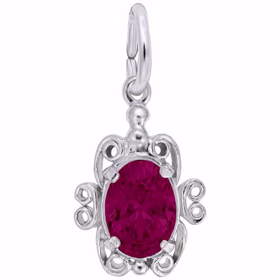 Picture of 07 Birthstone July Charm Pendant - Sterling Silver