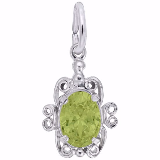 Picture of 08 Birthstone August Charm Pendant - Sterling Silver