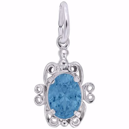 Picture of 12 Birthstone December Charm Pendant - Sterling Silver