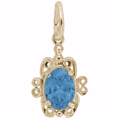 Picture of 12 Birthstone December Charm Pendant - 14K Gold