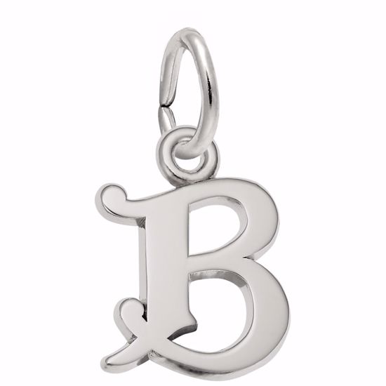 Picture of Init-B Charm Pendant - Sterling Silver