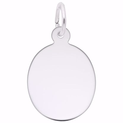 Picture of Oval Disc Charm Pendant - Sterling Silver