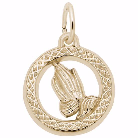 Picture of Praying Hands Charm Pendant - 14K Gold