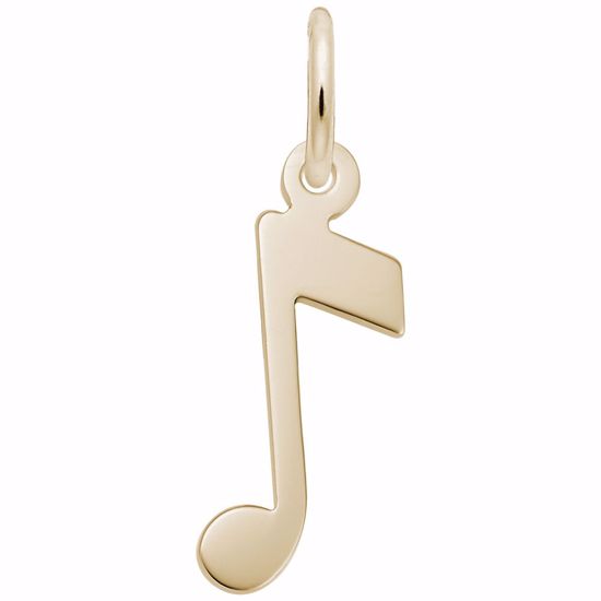 Picture of Music Note Charm Pendant - 14K Gold