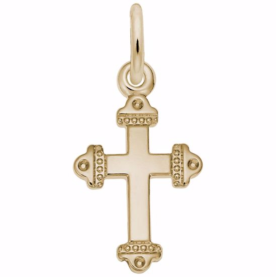 Picture of Cross Charm Pendant - 14K Gold