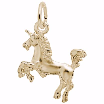 Picture of Unicorn Charm Pendant - 14K Gold