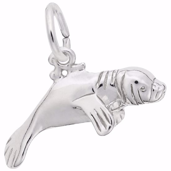 Picture of Manatee Charm Pendant - Sterling Silver