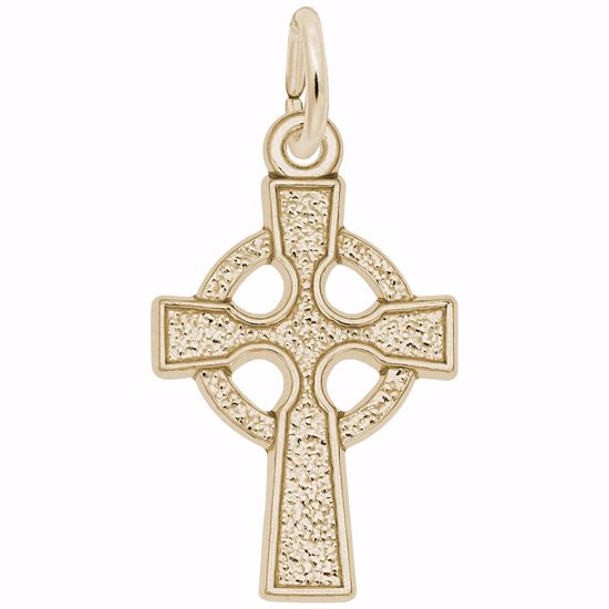 Picture of Celtic Cross Charm Pendant - 14K Gold