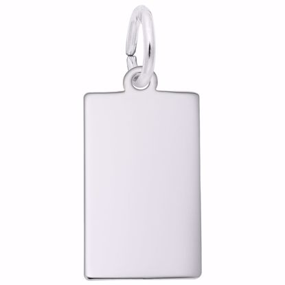 Picture of Dog Tag Charm Pendant - Sterling Silver