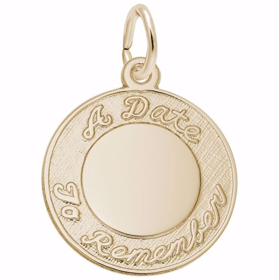 Picture of A Date To Remember Charm Pendant - 14K Gold