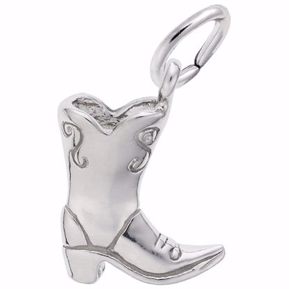 Picture of Cowboy Boot Charm Pendant - Sterling Silver