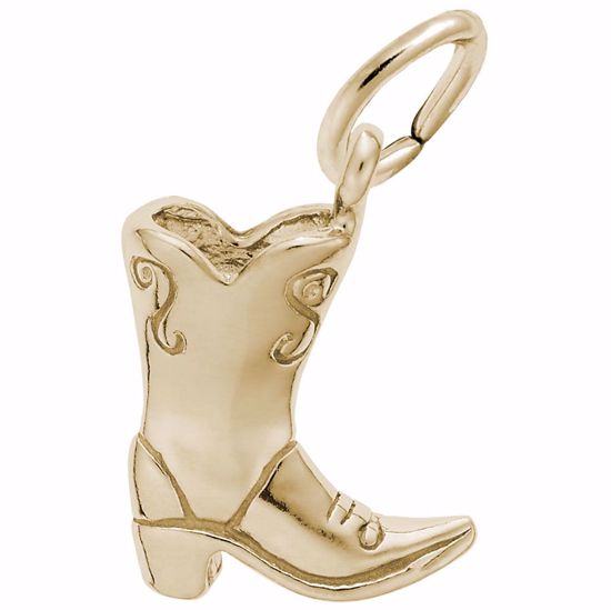 Picture of Cowboy Boot Charm Pendant - 14K Gold