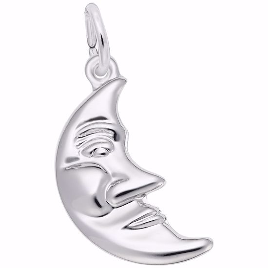 Picture of Half Moon Charm Pendant - Sterling Silver