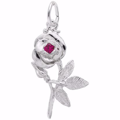 Picture of Rose Charm Pendant - Sterling Silver