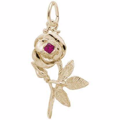 Picture of Rose Charm Pendant - 14K Gold