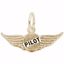 Picture of Pilot's Wings Charm Pendant - 14K Gold