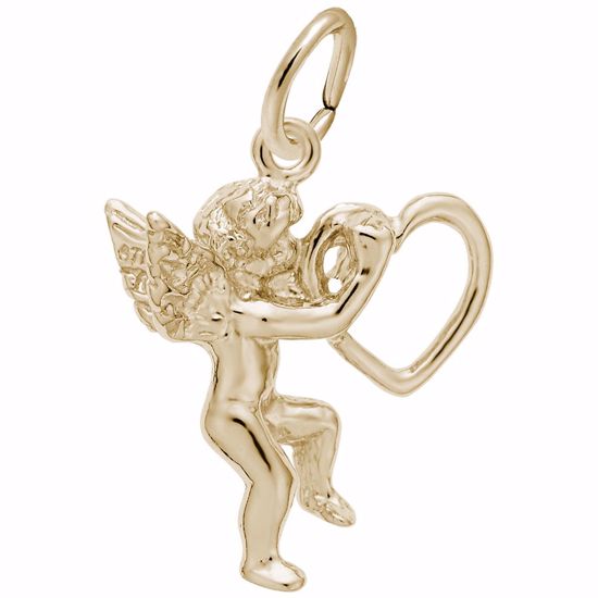 Picture of Angel With Heart Charm Pendant - 14K Gold