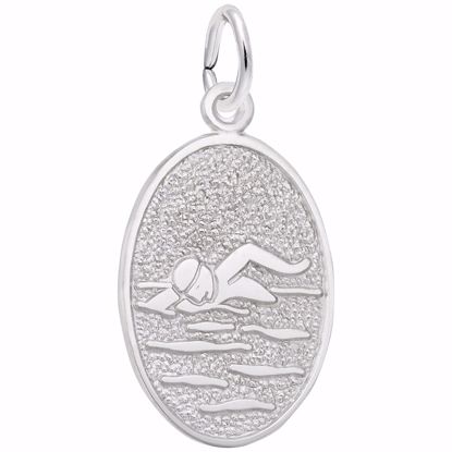 Picture of Swimmer Charm Pendant - Sterling Silver