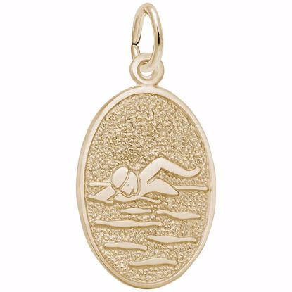 Picture of Swimmer Charm Pendant - 14K Gold