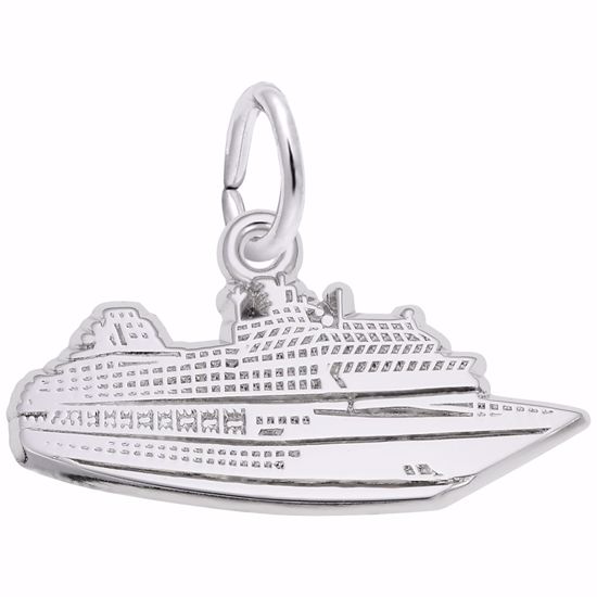 Picture of Cruise Ship Charm Pendant - Sterling Silver