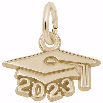 Picture of Grad Cap 2023 Charm Pendant - 14K Gold