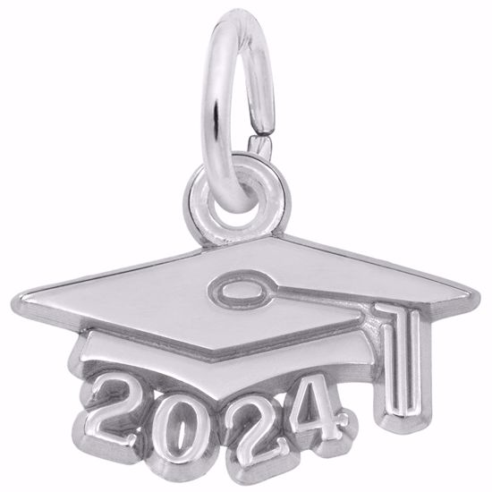 Picture of Grad Cap 2024 Charm Pendant - Sterling Silver