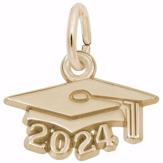 Picture of Grad Cap 2024 Charm Pendant - 14K Gold