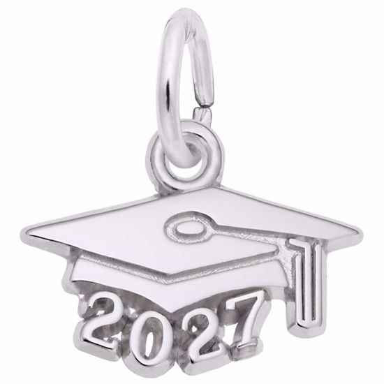 Picture of Grad Cap 2027 Charm Pendant - Sterling Silver