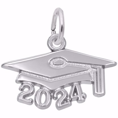 Picture of Grad Cap 2024 Large Charm Pendant - Sterling Silver