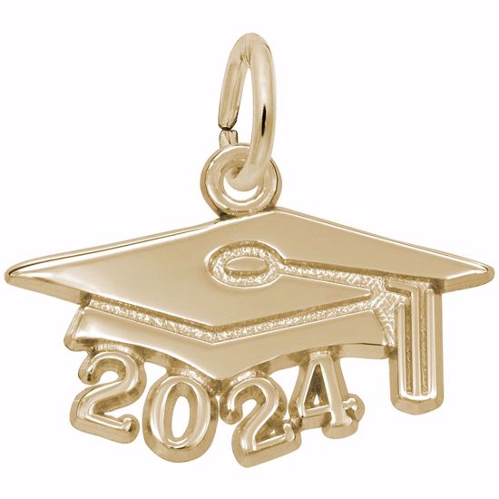 Picture of Grad Cap 2024 Large Charm Pendant - 14K Gold