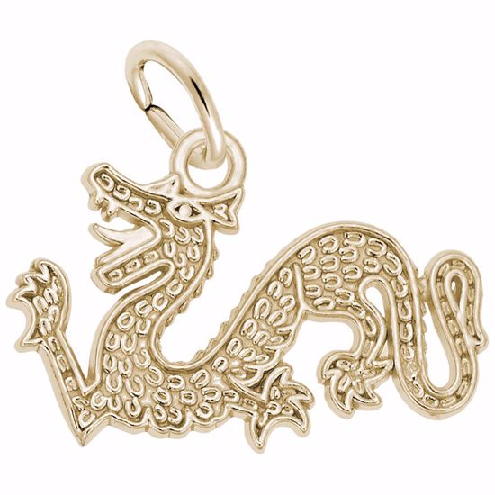 Picture of Dragon Charm Pendant - 14K Gold