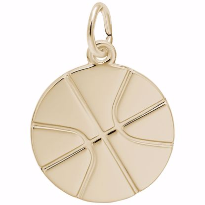 Picture of Basketball Charm Pendant - 14K Gold