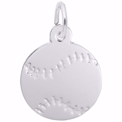 Picture of Baseball Charm Pendant - Sterling Silver