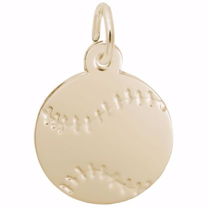 Picture of Baseball Charm Pendant - 14K Gold